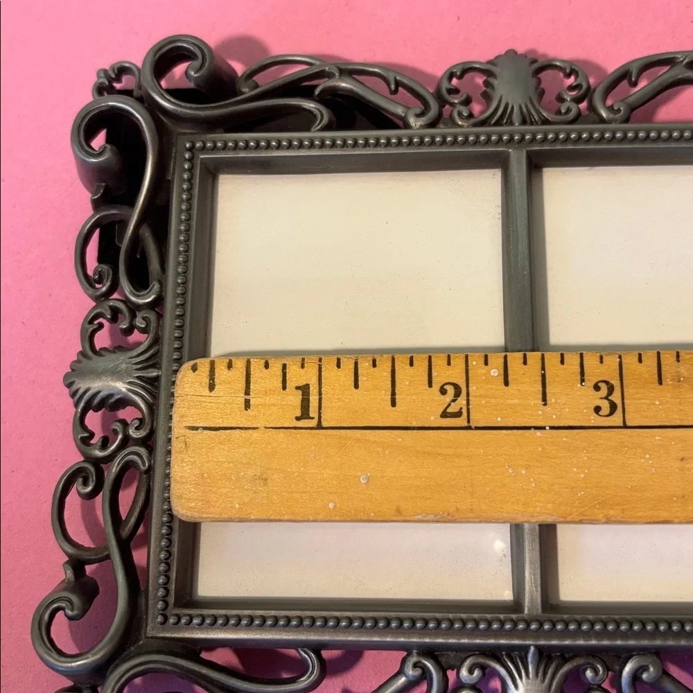 Pewter Finished Ornate Double Picture Frame